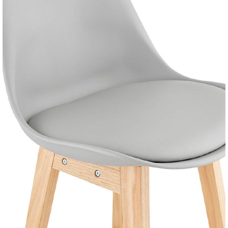 Tabouret de bar chaise de bar mi-hauteur design scandinave DYLAN MINI (gris clair) - image 37779