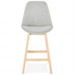 Tabouret de bar chaise de bar mi-hauteur design scandinave ILDA MINI en tissu (gris clair)