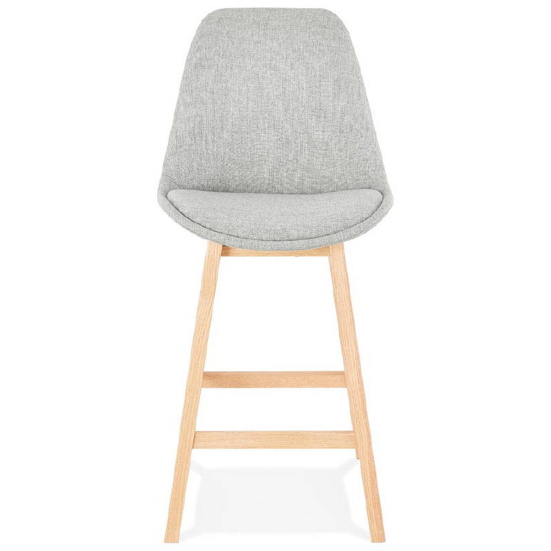 Tabouret de bar chaise de bar mi-hauteur design scandinave ILDA MINI en tissu (gris clair) - image 37800