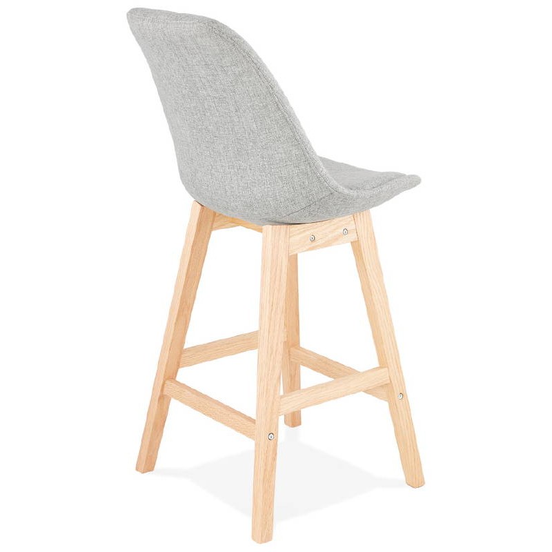 Tabouret de bar chaise de bar mi-hauteur design scandinave ILDA MINI en tissu (gris clair) - image 37802