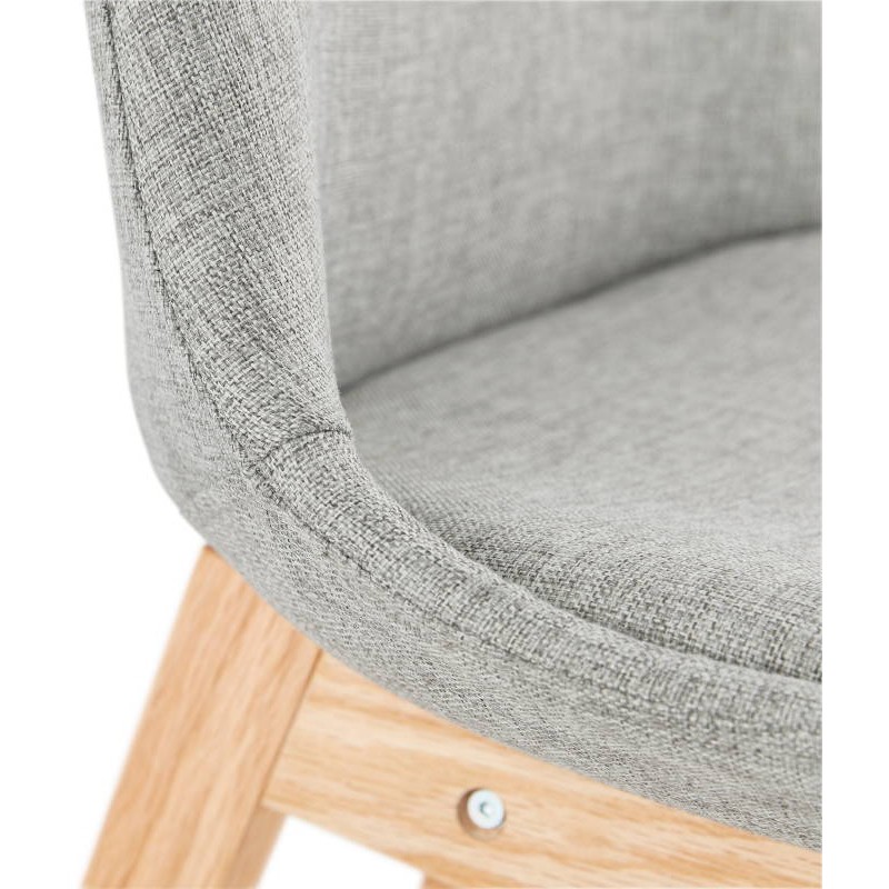 Tabouret de bar chaise de bar mi-hauteur design scandinave ILDA MINI en tissu (gris clair) - image 37807