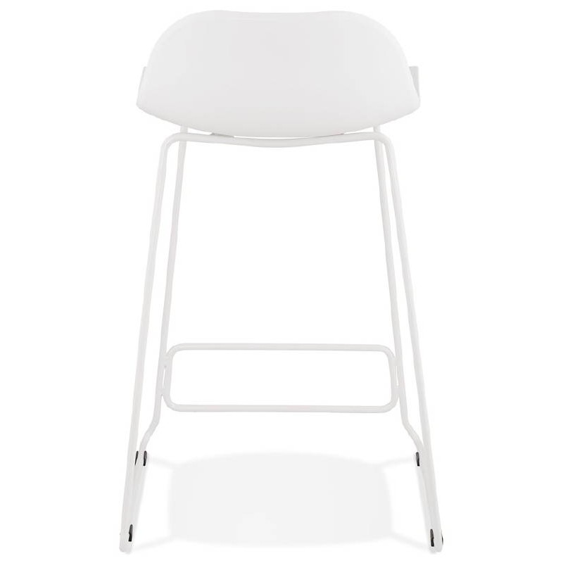 Tabouret de bar chaise de bar mi-hauteur design ULYSSE MINI pieds métal blanc (blanc) - image 37868