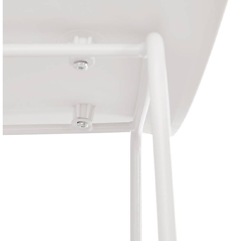 Tabouret de bar chaise de bar mi-hauteur design ULYSSE MINI pieds métal blanc (blanc) - image 37872