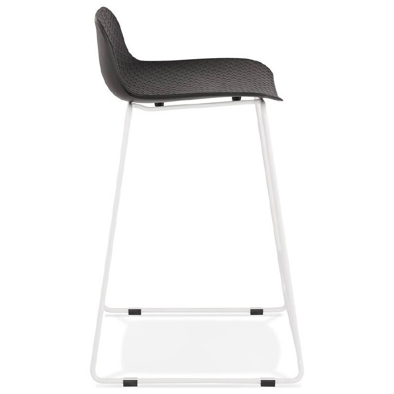 Bar taburete taburete de bar diseño media altura Ulises MINI pies (negro) blanco metal - image 37879