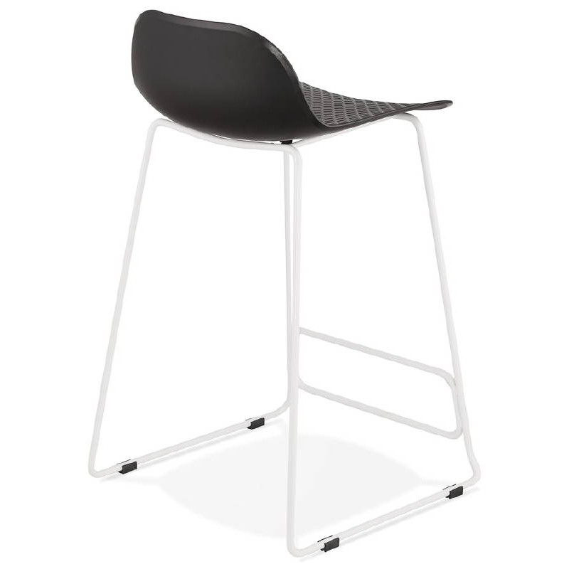 Tabouret de bar chaise de bar mi-hauteur design ULYSSE MINI pieds métal blanc (noir) - image 37880