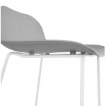 Bar stool barstool design mid-height Ulysses MINI feet white metal (light gray)