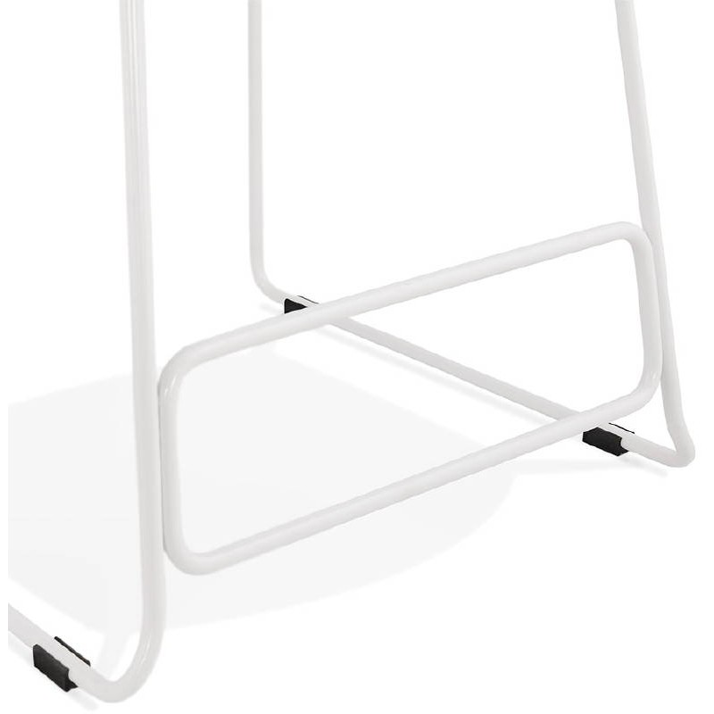 Tabouret de bar chaise de bar mi-hauteur design ULYSSE MINI pieds métal blanc (rose poudré) - image 37925
