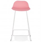 Bar stool barstool design Ulysses feet white metal (powder pink)