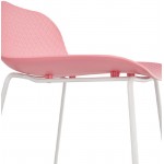 Bar stool barstool design Ulysses feet white metal (powder pink)