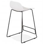 Bar Sgabello design metà altezza Ulysses MINI piedi (bianco) neri bar sedia in metallo