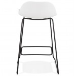 Bar Sgabello design metà altezza Ulysses MINI piedi (bianco) neri bar sedia in metallo