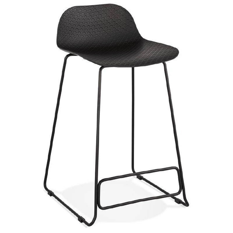 Taburete diseño media altura Ulises MINI pies (negro) negro de la barra de metal silla de la barra - image 38007