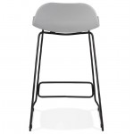Tabouret de bar chaise de bar mi-hauteur design ULYSSE MINI pieds métal noir (gris clair)