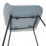 Tabouret de bar chaise de bar mi-hauteur design ULYSSE MINI pieds métal noir (bleu ciel)
