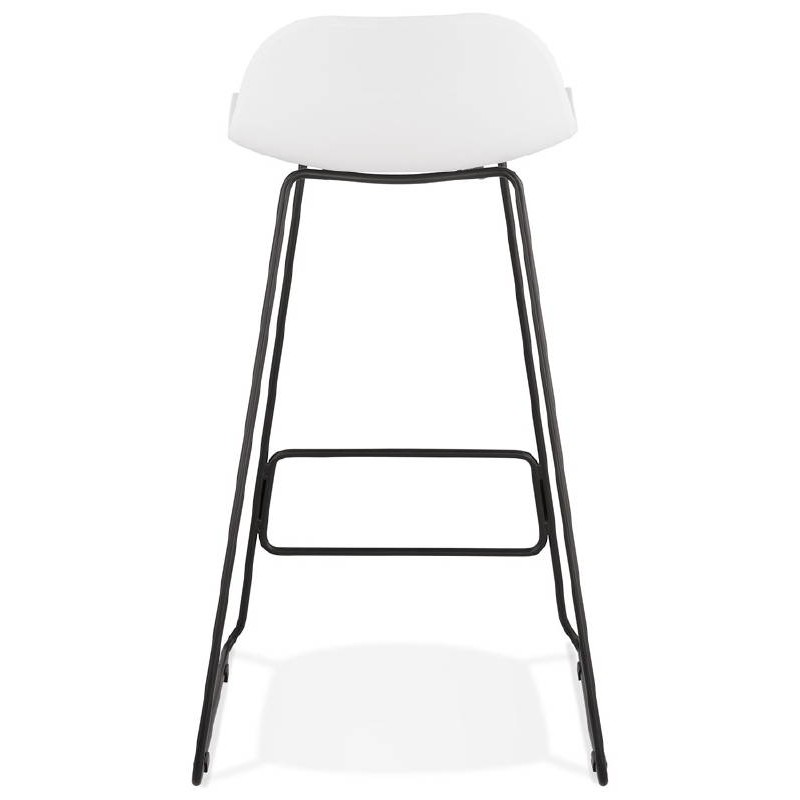 Tabouret de bar chaise de bar design ULYSSE pieds métal noir (blanc) - image 38060