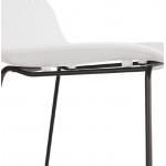 Tabouret de bar chaise de bar design ULYSSE pieds métal noir (blanc)