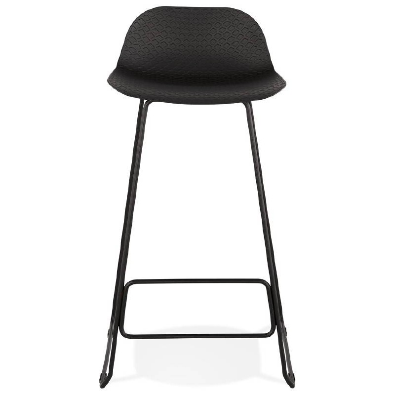 Tabouret de bar chaise de bar design ULYSSE pieds métal noir (noir) - image 38071