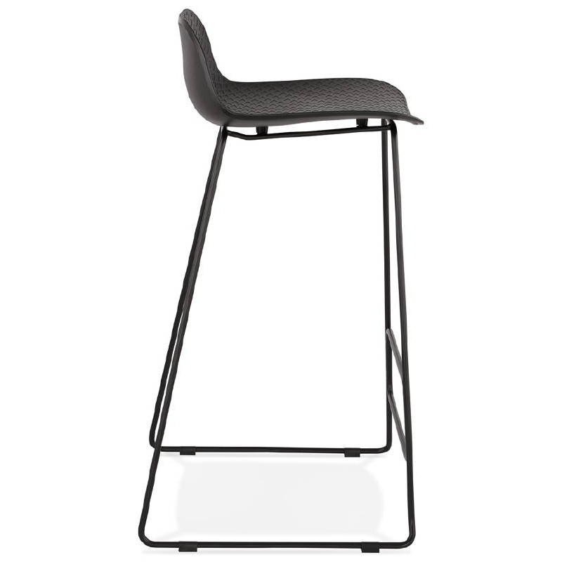 Tabouret de bar chaise de bar design ULYSSE pieds métal noir (noir) - image 38072