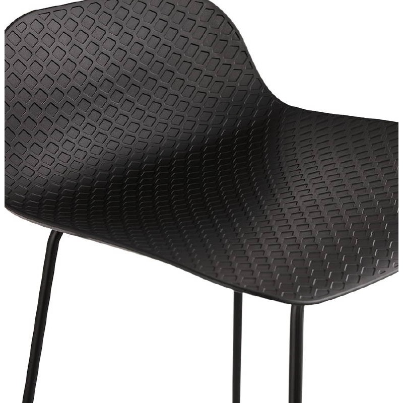 Tabouret de bar chaise de bar design ULYSSE pieds métal noir (noir) - image 38075