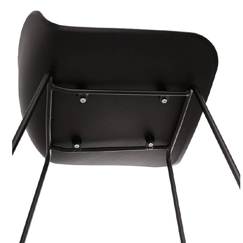 Tabouret de bar chaise de bar design ULYSSE pieds métal noir (noir) - image 38078