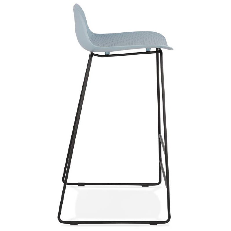Tabouret de bar chaise de bar design ULYSSE pieds métal noir (bleu ciel) - image 38099