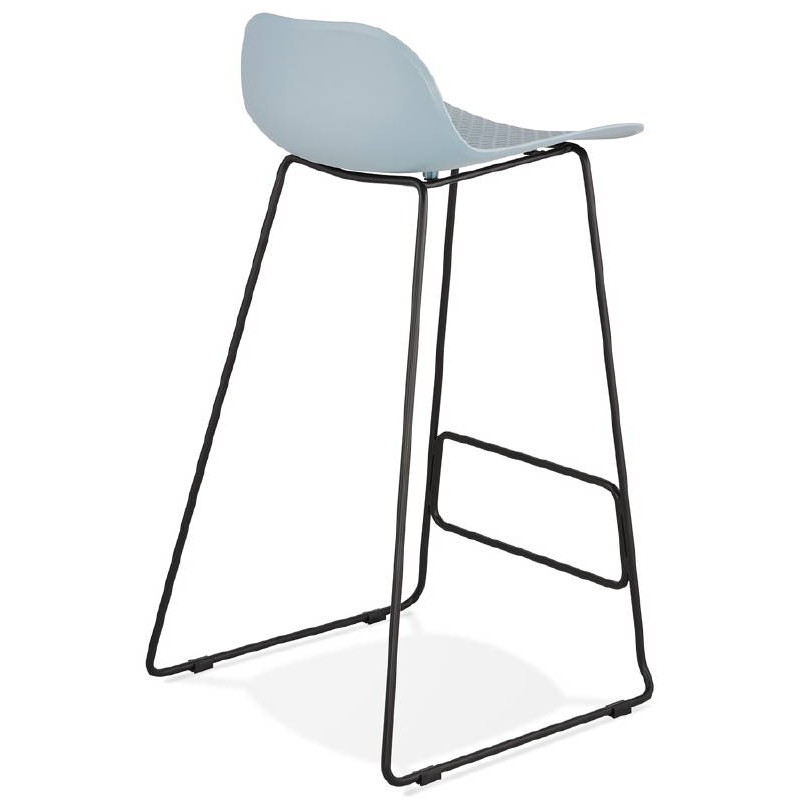 Tabouret de bar chaise de bar design ULYSSE pieds métal noir (bleu ciel) - image 38100