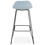 Tabouret de bar chaise de bar design ULYSSE pieds métal noir (bleu ciel)