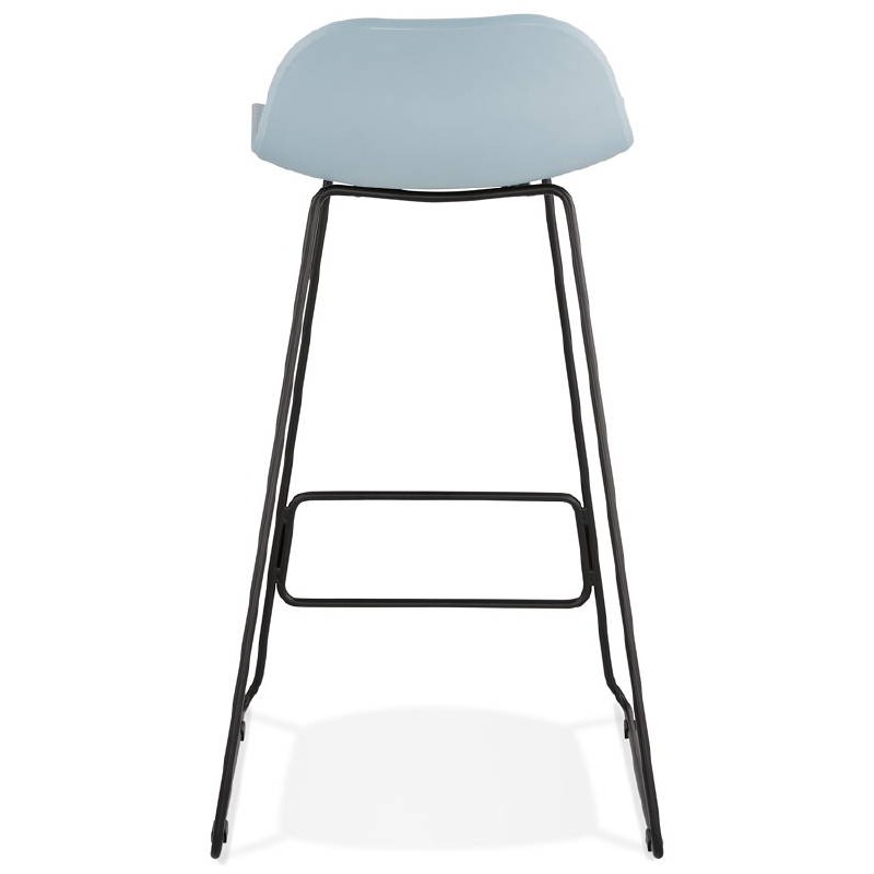 Tabouret de bar chaise de bar design ULYSSE pieds métal noir (bleu ciel) - image 38101