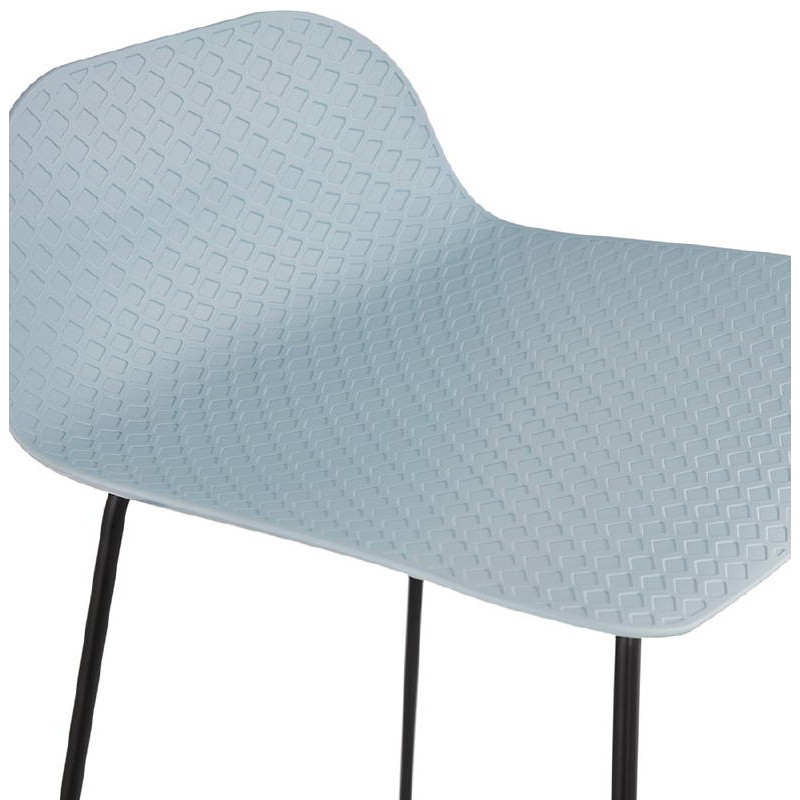 Tabouret de bar chaise de bar design ULYSSE pieds métal noir (bleu ciel) - image 38102
