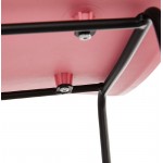 Tabouret de bar chaise de bar design ULYSSE pieds métal noir (rose poudré)