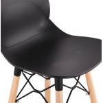 Tabouret de bar chaise de bar mi-hauteur scandinave PACO (noir)