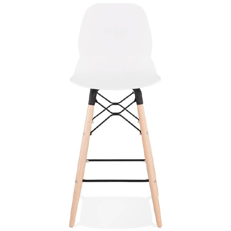 Tabouret de bar chaise de bar mi-hauteur scandinave PACO (blanc) - image 38169