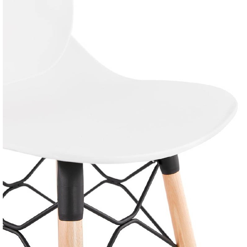 Tabouret de bar chaise de bar mi-hauteur scandinave PACO (blanc) - image 38176