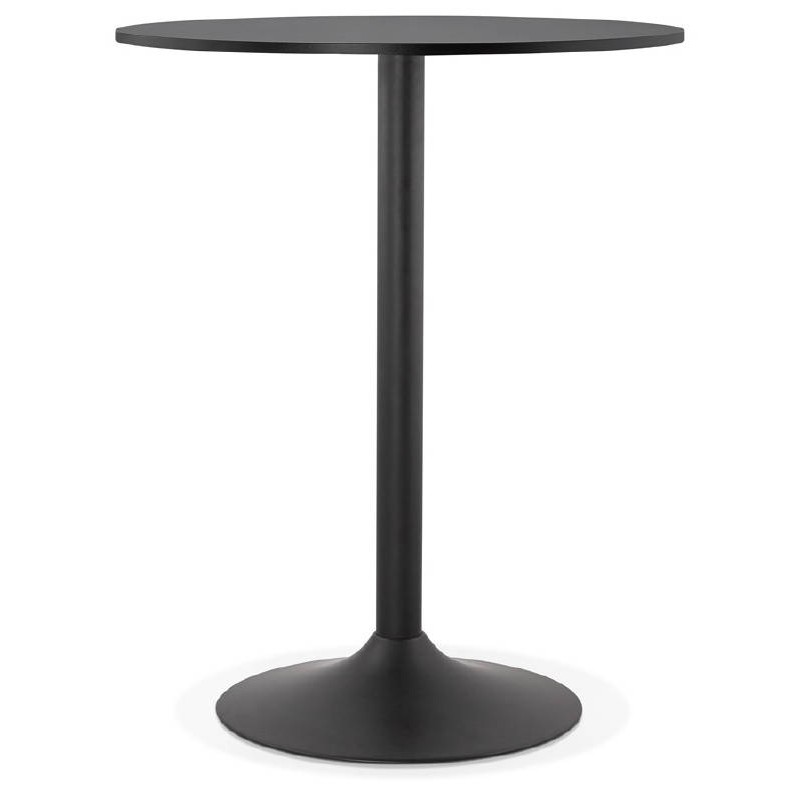 Table high high table LUCIE design wooden feet (Ø 90 cm) black metal (black) - image 38278