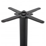 Table haute mange-debout design LAURA en bois pieds métal noir (Ø 90 cm) (finition noyer)