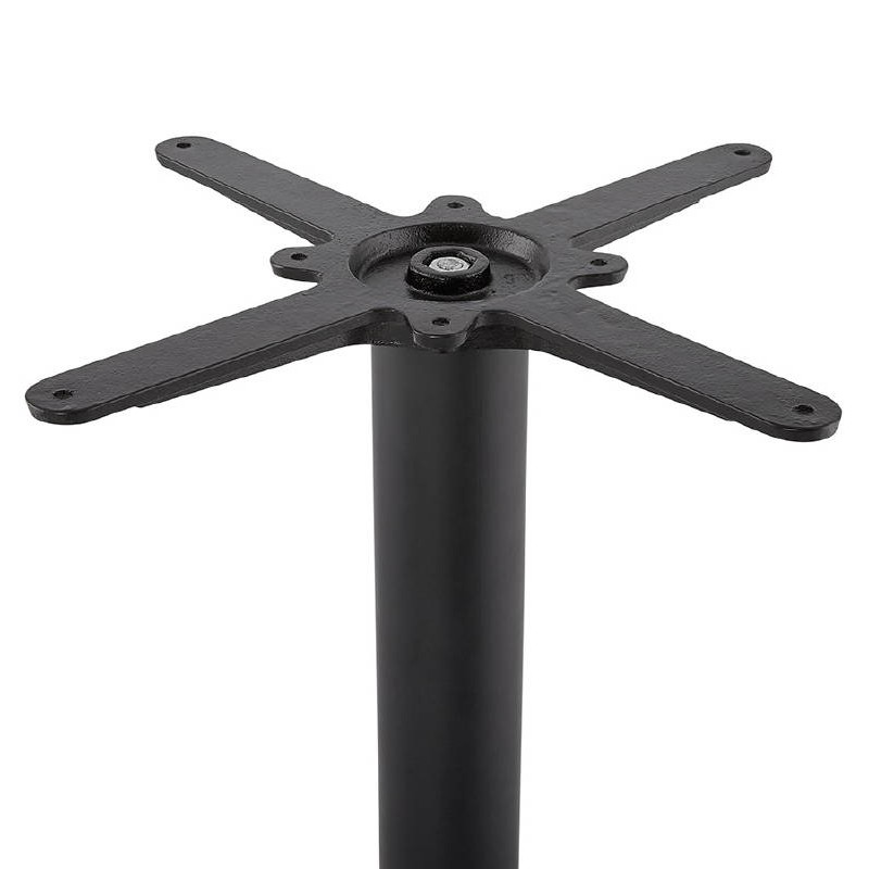 Table haute mange-debout design LAURA en bois pieds métal noir (Ø 90 cm) (finition noyer) - image 38292
