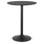 Tavolo alto alto tavolo metallo di LAURA design piedini in legno (Ø 90 cm) nero (nero)