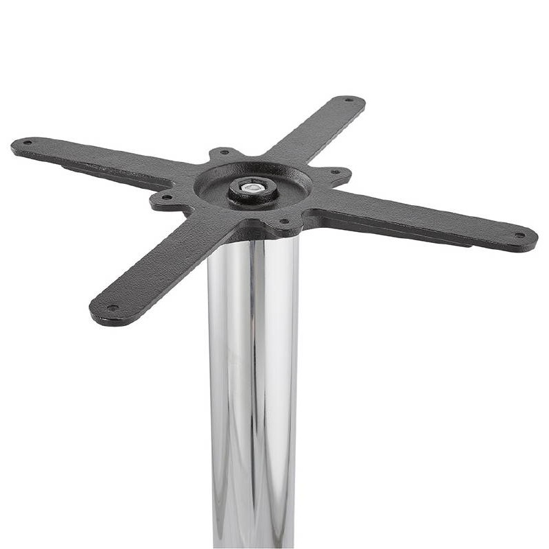 Tavolo alto tavolo alto design LUCIE piedini in legno metallo cromo (O 90 cm) (bianco) - image 38305