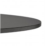 Mesa de alto diseño LUCIE con patas de metal cromado (Ø 90 cm) (negro)
