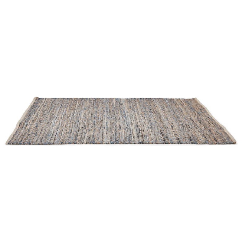 Carpet design rectangular (230 cm X 160 cm) BELINDA in jeans and hemp (blue, Brown) - image 38565