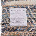 Carpet design rectangular (230 cm X 160 cm) BELINDA in jeans and hemp (blue, Brown)