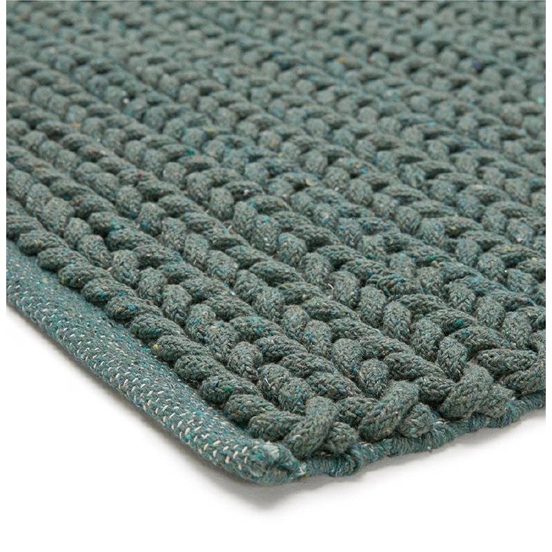 Alfombra diseño rectangular (230 X 160 cm) tejer algodón (verde) - image 38643