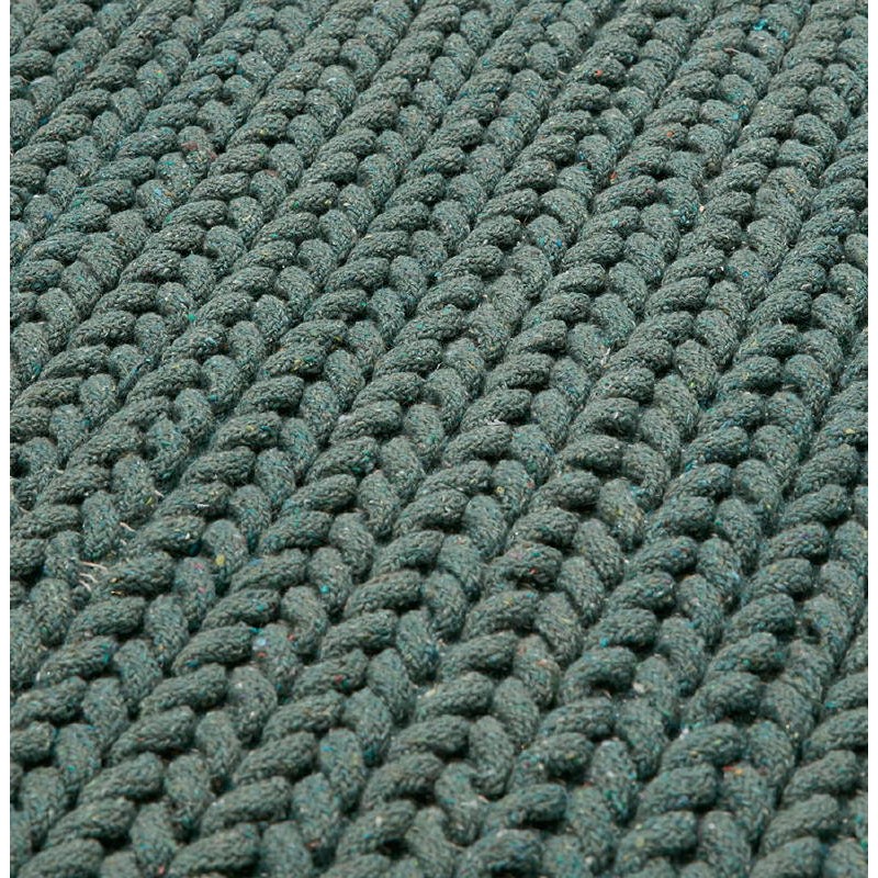 Alfombra diseño rectangular (230 X 160 cm) tejer algodón (verde) - image 38647