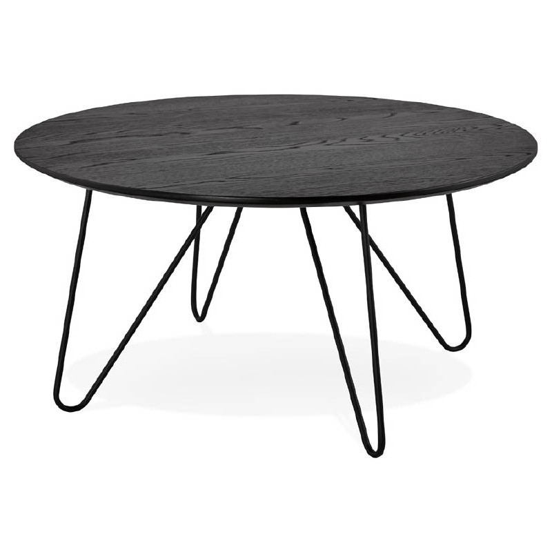 Design coffee table style industrial FRIDA in wood and metal (black) - image 38684