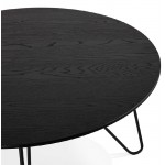 Tavolino design industriale FRIDA in stile in legno e metallo (nero)