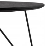 Tavolino design industriale FRIDA in stile in legno e metallo (nero)