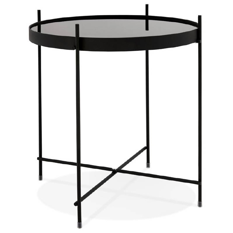 Tavolino pieghevole, tavolino ZOE in vetro e metallo (nero) - image 38704