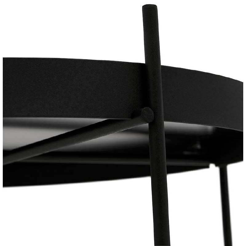 Tavolino pieghevole, tavolino ZOE in vetro e metallo (nero) - image 38707