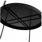 Mesa plegable, tabla de extremo de ZOE en vidrio y metal (negro)