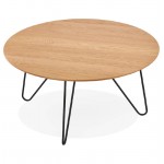 Coffee table design FRIDA wood and metal (natural)